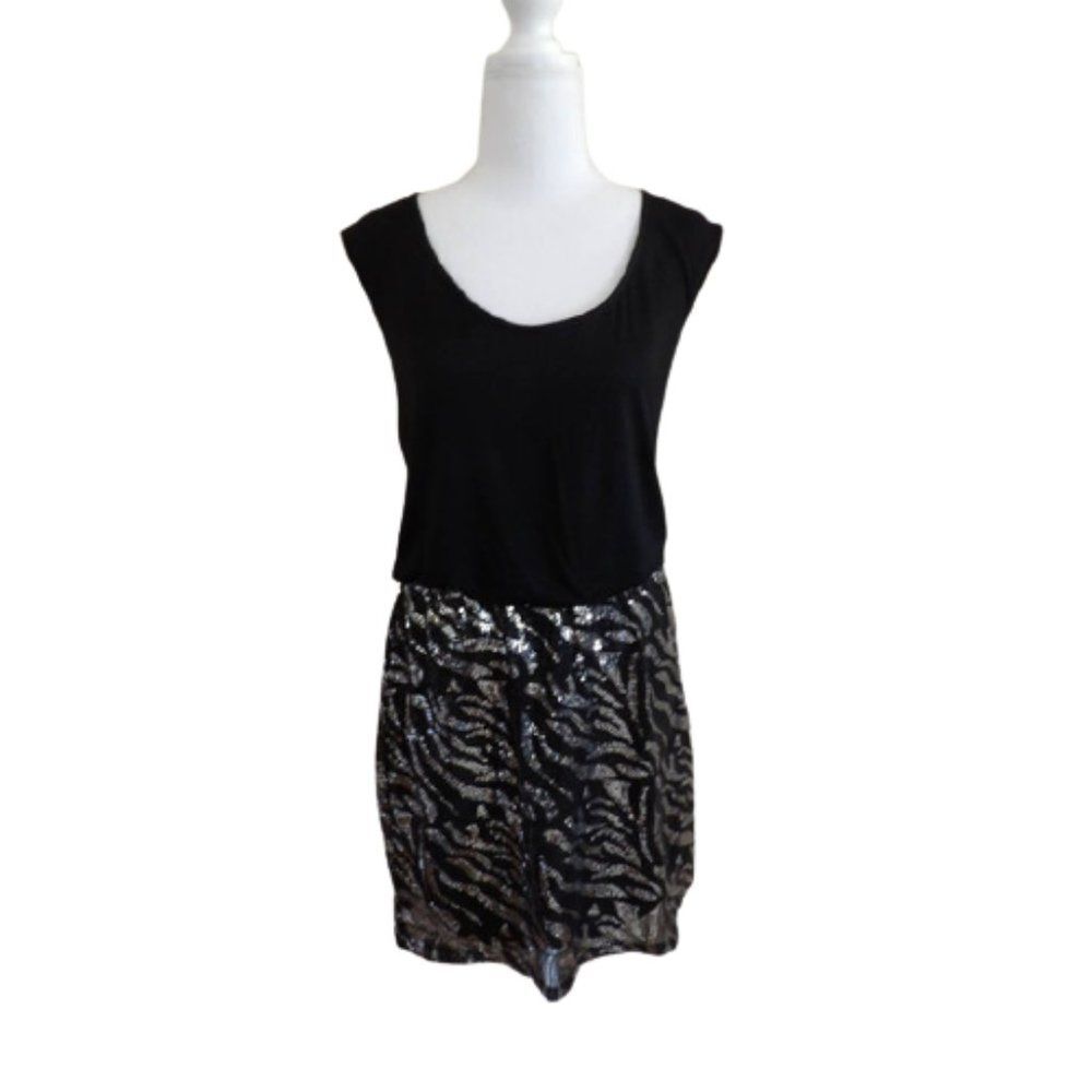 Unbranded Women's Black and Silver Dress